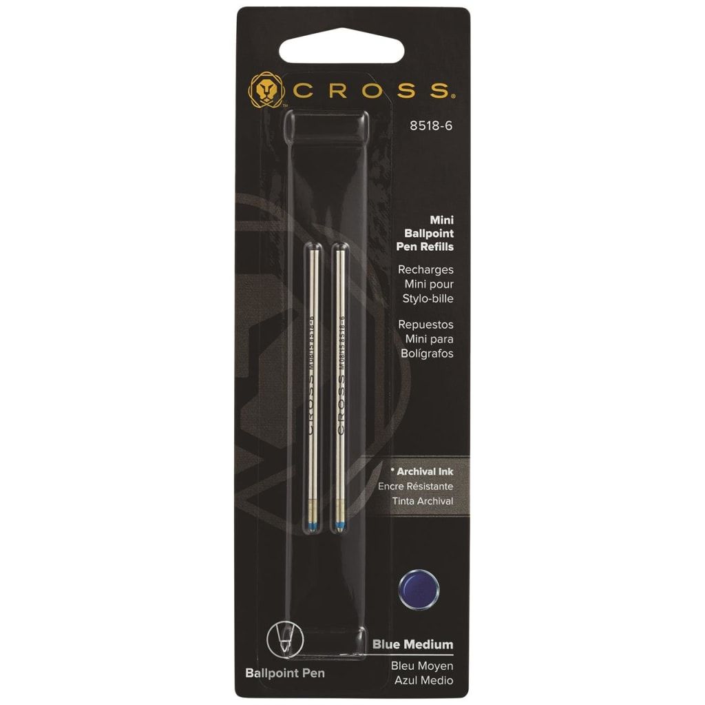CROSS Mini Ballpoint Pen Refill - Blue Medium - Dual Pack