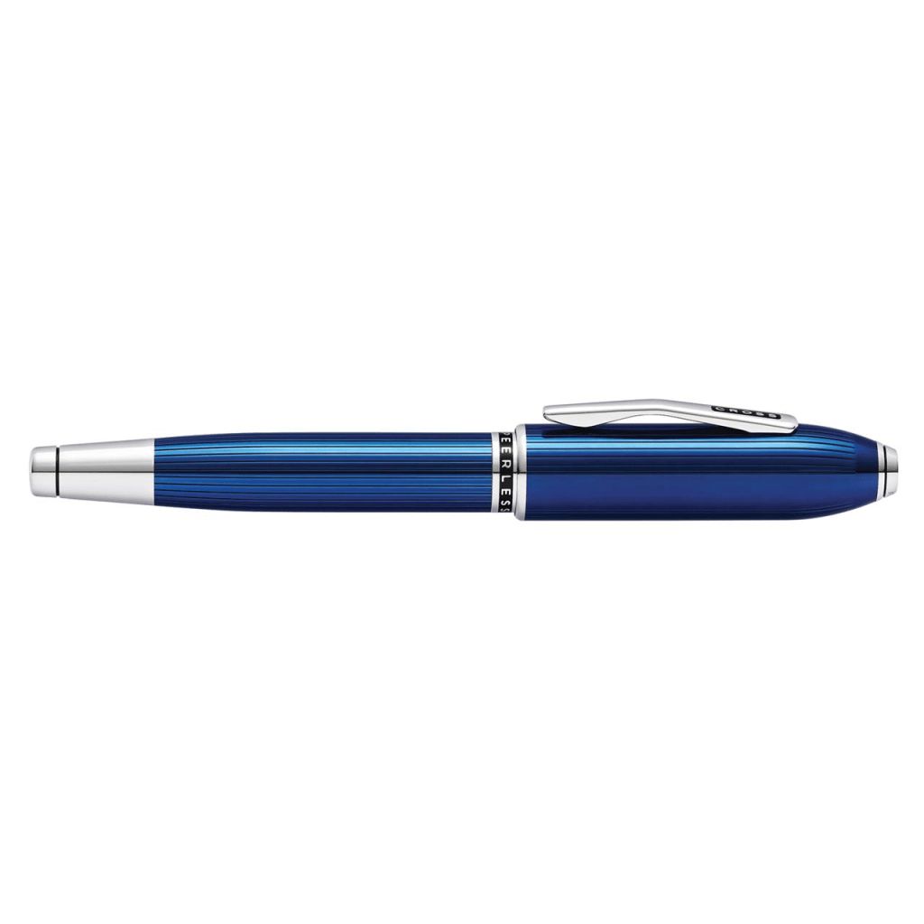 CROSS Peerless™ Translucent Quartz Blue Engraved Lacquer Platinum-plated Appointments Selectip® Rollerball Pen