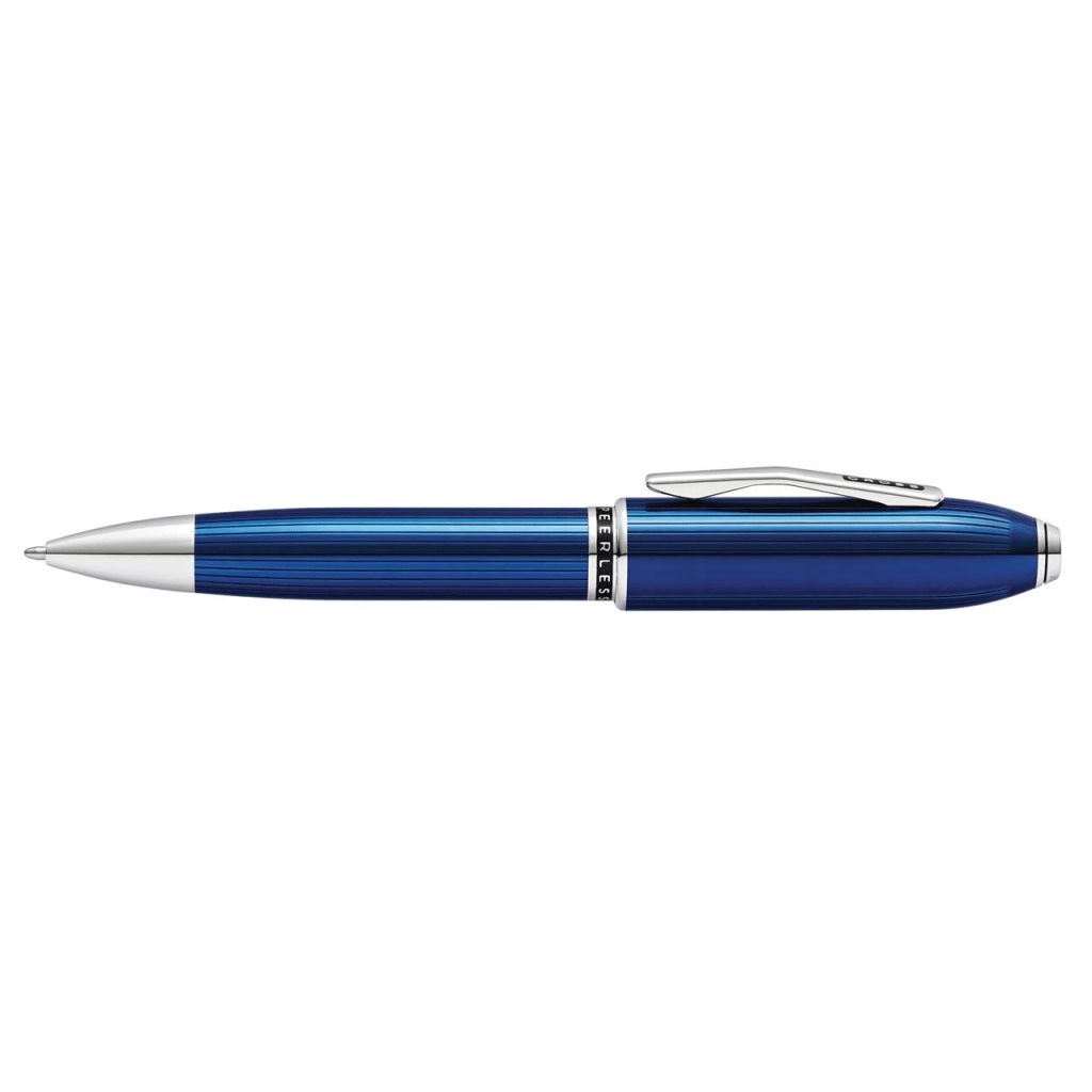 CROSS Peerless™ Translucent Quartz Blue Engraved Lacquer with Platinum-plated Appointments Ballpoint Pen