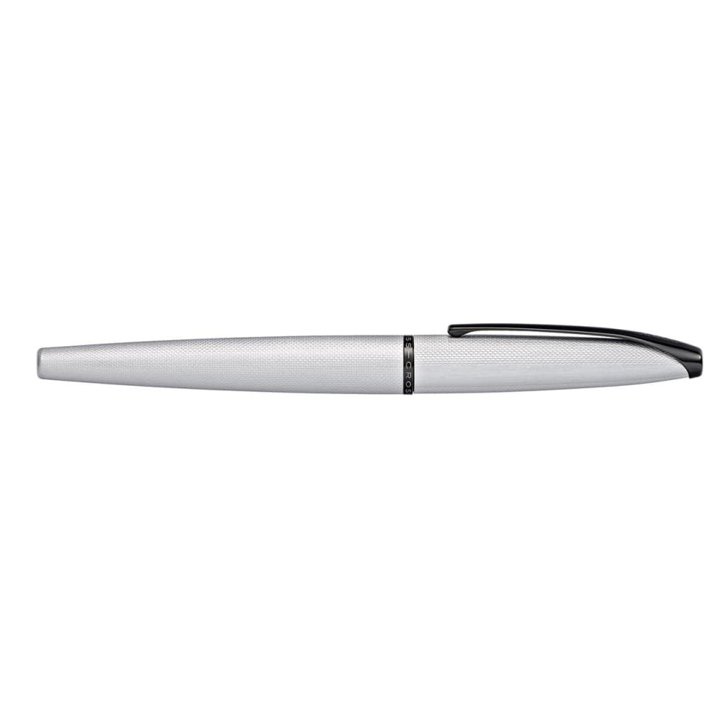 CROSS ATX® Brushed Chrome with Machine-Turned, Diamond-Pattern Engraving with Chrome Appointments and Stainless Steel Medium Nib Fountain Pen