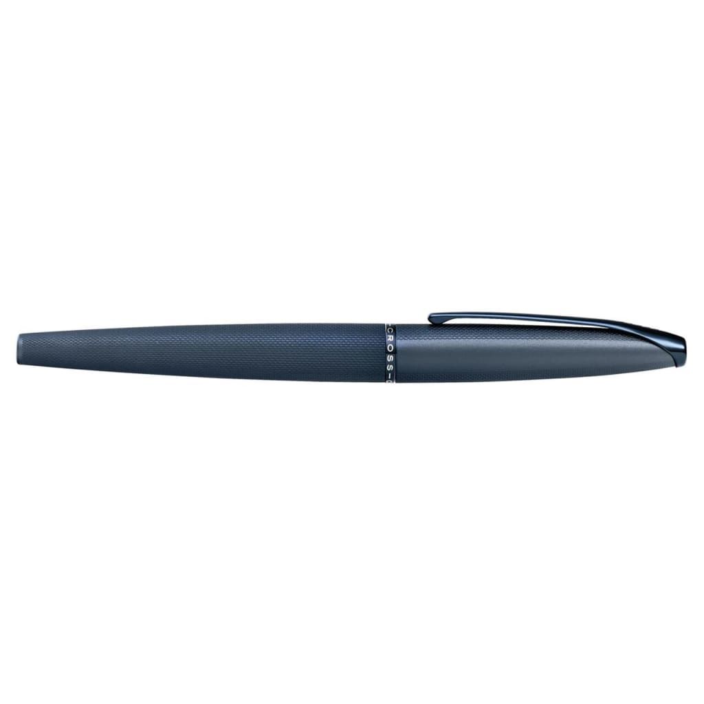 CROSS ATX® Sandblasted Dark Blue PVD Etched Diamond Pattern with Polished Dark Blue PVD Appointments and Dark Blue PVD Coated Stainless Steel Fine Nib Fountain Pen