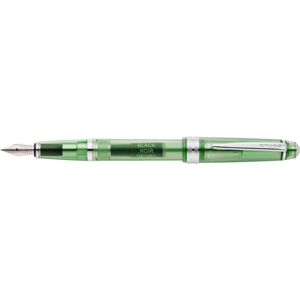 CROSS Bailey Light Translucent Green Resin with Bright Chrome Internal Mechanism and Chrome-plated Appointments Extra-Fine Nib Fountain Pen