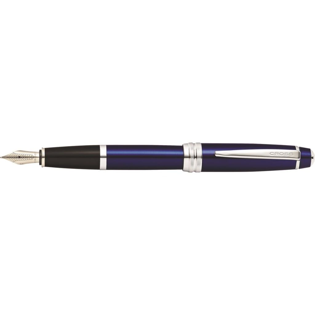 CROSS Bailey™ Black Lacquer w/Stainless Steel Medium Nib Fountain Pen &amp; Ink Bottle