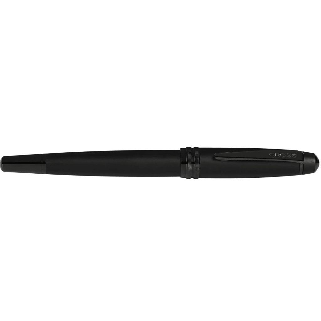 CROSS Bailey™ Matte Black Lacquer Pen with Polished Black PVD appointments and Polished Black PVD Coated Stainless Steel Medium Nib Fountain Pen