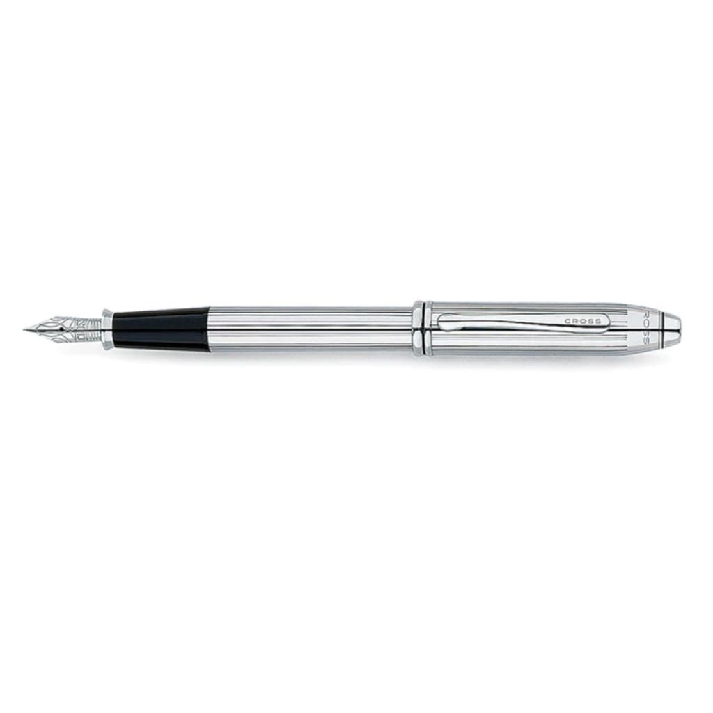 CROSS Townsend® Lustrous Chrome with Polished Chrome Appointments and Stainless Steel Fine Nib Fountain Pen