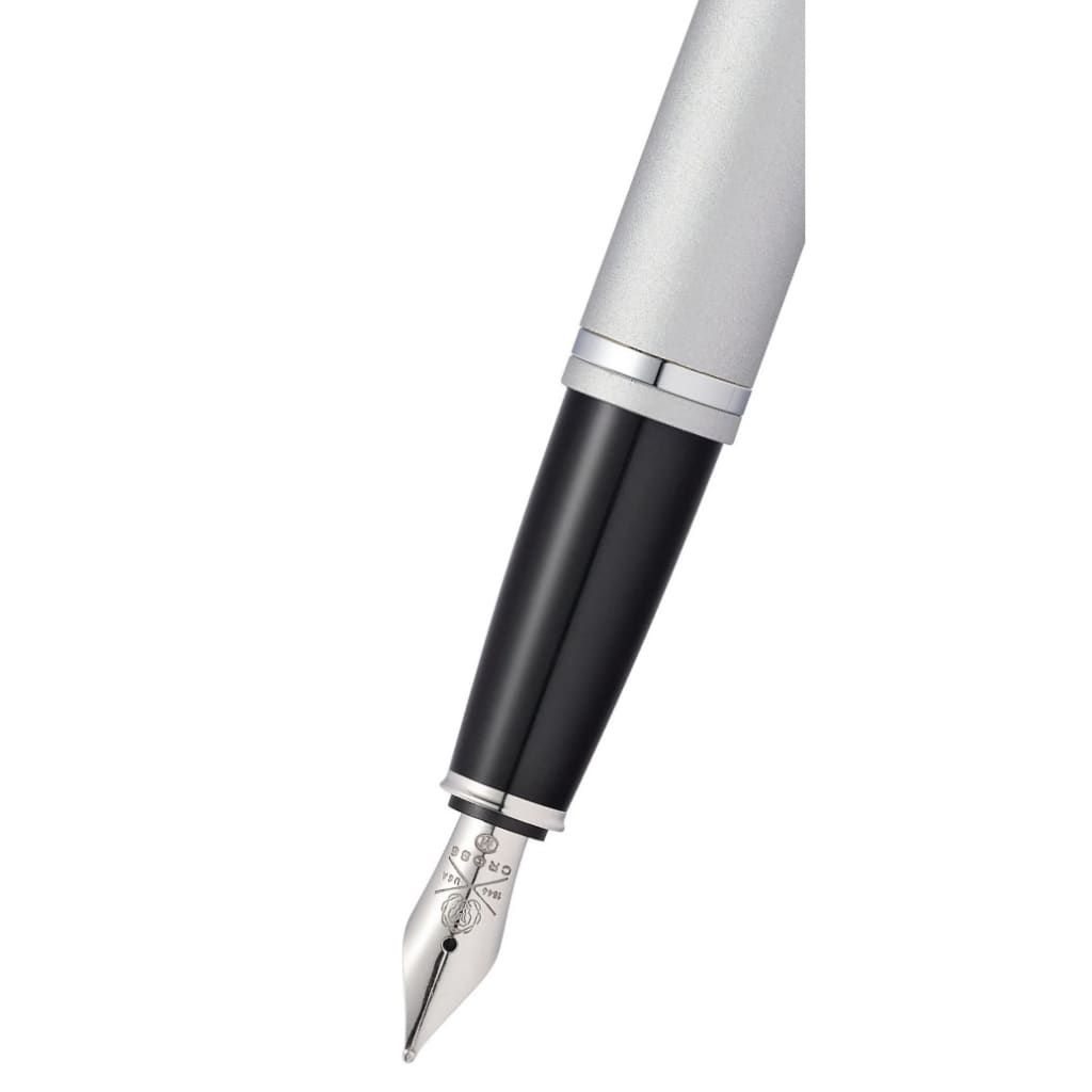 CROSS Calais™ Matte Gray and Black Lacquer with Black Lacquer Appointments and Black PVD Coated Stainless Steel Medium Nib Fountain Pen