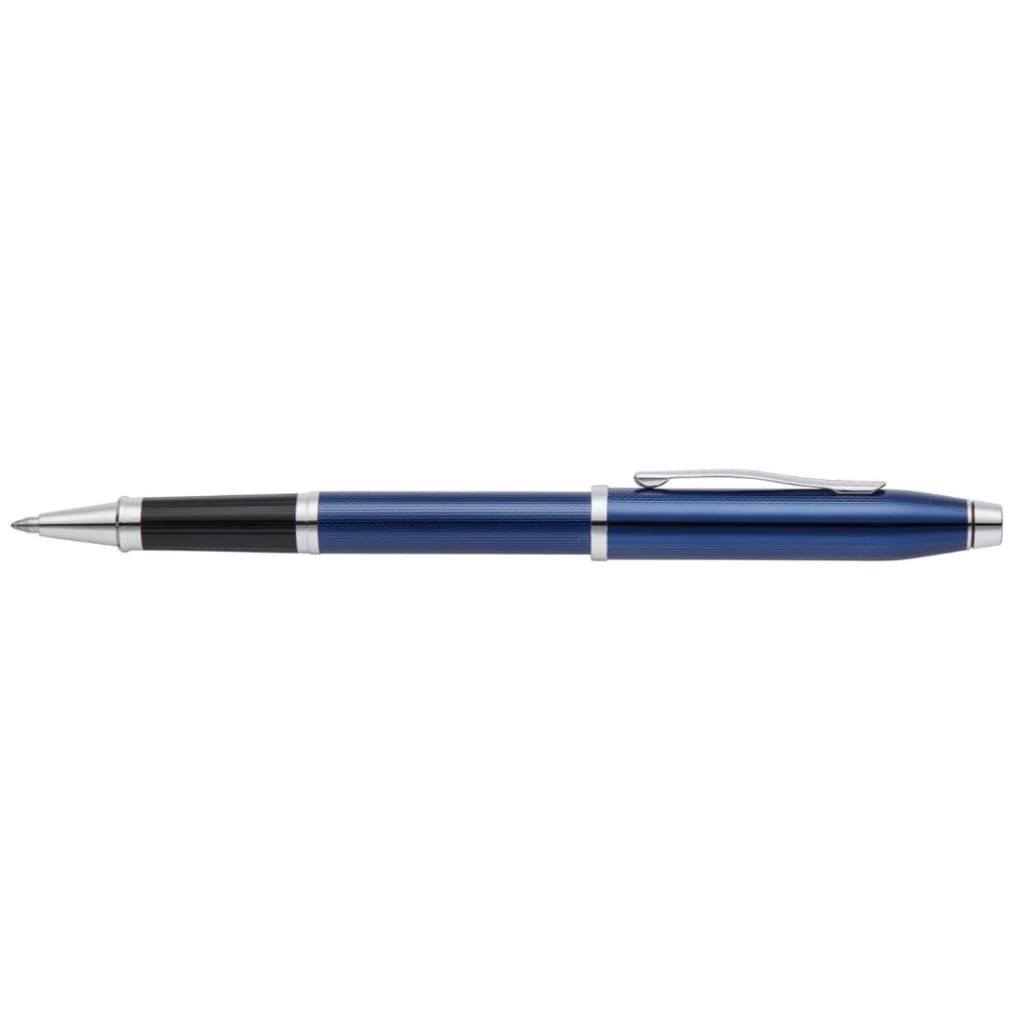 CROSS Century® II Polished Translucent Cobalt Blue Engraved Diamond Pattern with Polished Chrome Appointments Selectip® Rollerball Pen