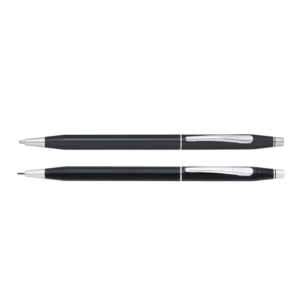 CROSS Classic Century® Black Lacquer with Polished Chrome Appointments Ballpoint Pen and 0.7mm Pencil Set