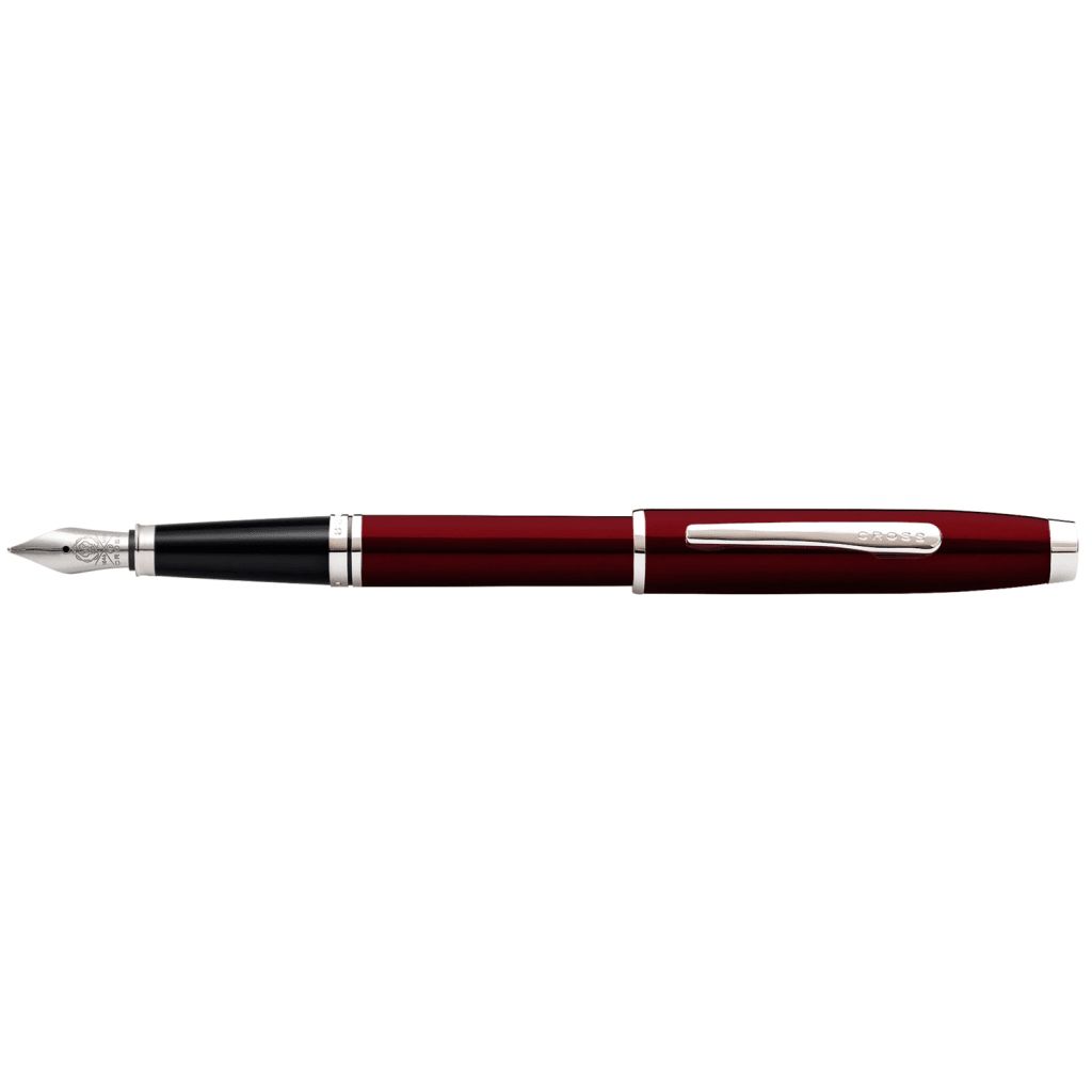 CROSS Coventry Red Lacquer with Polished Chrome Appointments Fine Nib Fountain Pen