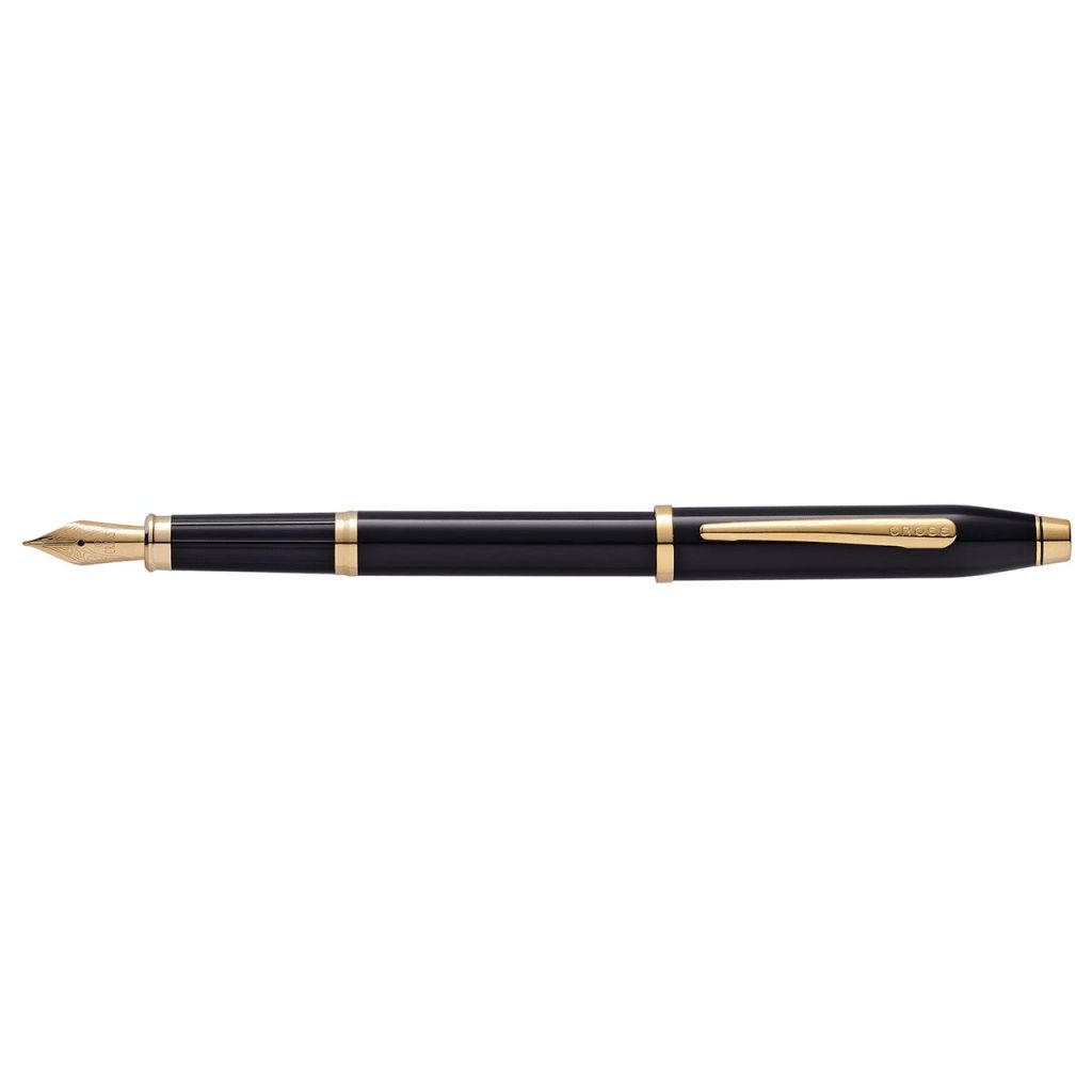 CROSS Century® II Glossy Black Lacquer with 23KT Gold-Plated Appointments and 23KT Gold-Plated Fine Nib Fountain Pen