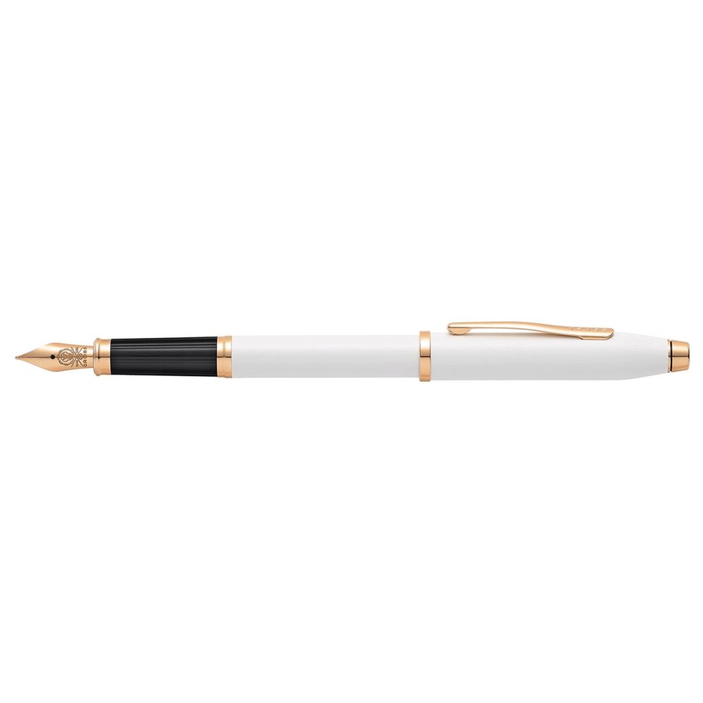 CROSS Century® II Pearlescent White Lacquer with Polished Rose Gold PVD Appointments and Polished Rose Gold PVD Medium Nib Fountain Pen