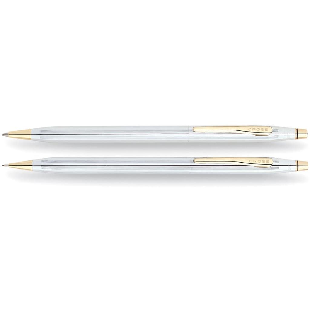 CROSS Classic Century® Medalist® Chrome with 23KT Gold-Plated Appointments Ballpoint Pen and 0.7mm Pencil Set