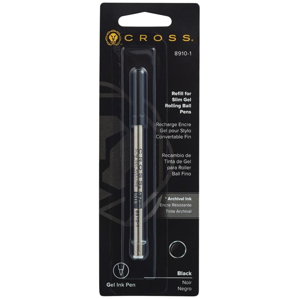 CROSS Gel Rollerball Pen Refill - Black Slim (0.7MM) - Single Pack