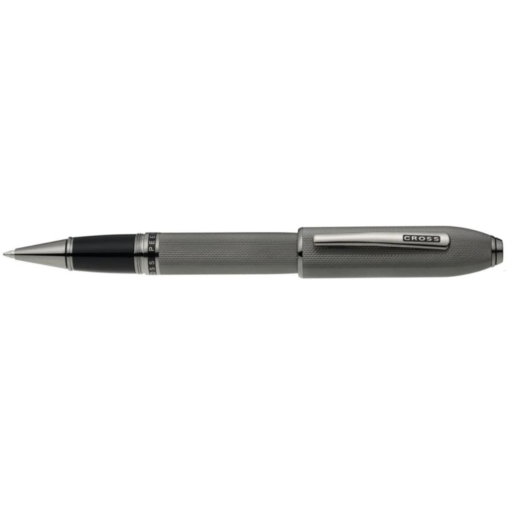 CROSS Peerless™ Polished Slate Gray Engraved Diamond Pattern with Slate Gray PVD Appointments and Swarovski Crystal Selectip® Rollerball Pen