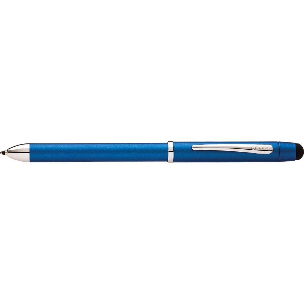 CROSS Tech3+ Multi Function Pen. Metallic Blue with Polished Chrome Appointments, 0.5mm lead and optional stylus.