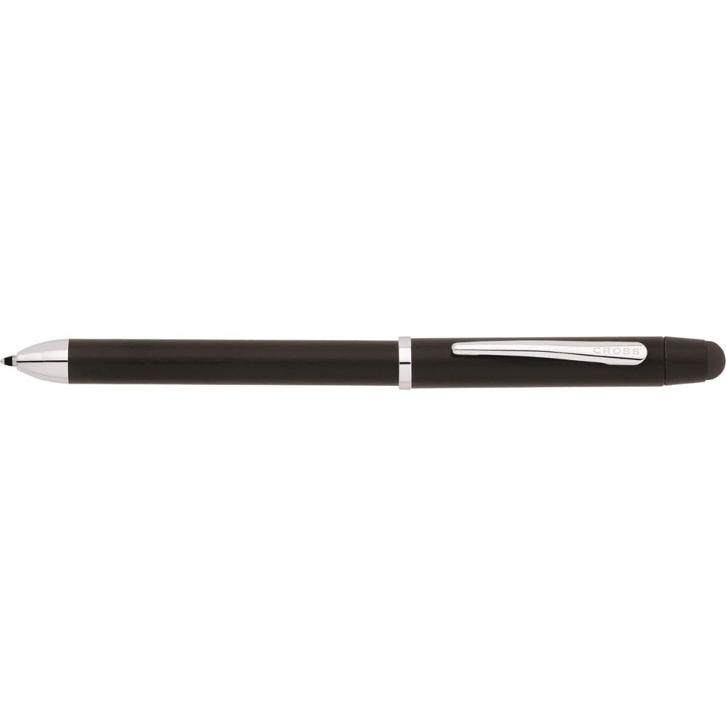 CROSS Tech3+ Multi Function Pen. Satin Black with Polished Chrome Appointments, 0.5mm lead and optional stylus.