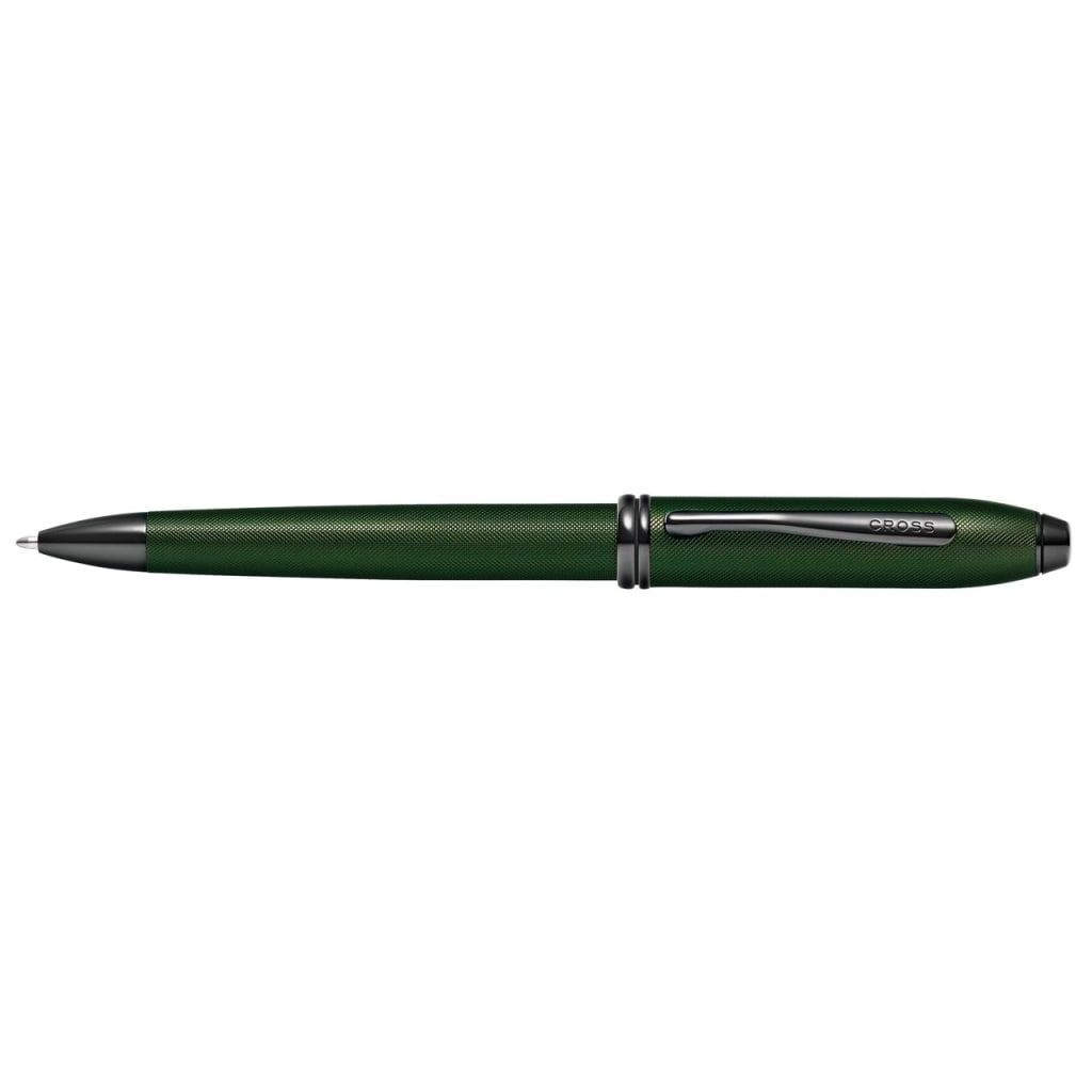 CROSS Townsend® Midnight Green Micro Knurled and Sandblasted Matte Black PVD with Matte Black PVD Appointments Ballpoint Pen