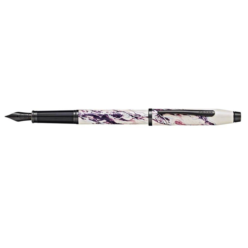 CROSS Wanderlust Everest with Chrome-Plated Engravings and Polished Black PVD Appointments with a Black PVD Coated Stainless Steel Medium Nib Fountain Pen