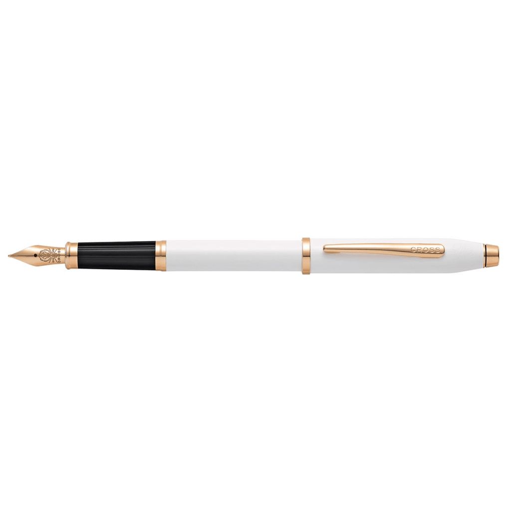 CROSS Century® II Pearlescent White Lacquer with Polished Rose Gold PVD Appointments and Polished Rose Gold PVD Fine Nib Fountain Pen
