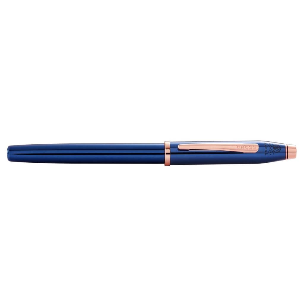 CROSS Century® II Translucent Cobalt Blue Lacquer with Rose Gold PVD Appointments and Medium Nib Fountain Pen with Polished Rose Gold PVD Coated Stainless Steel Nib