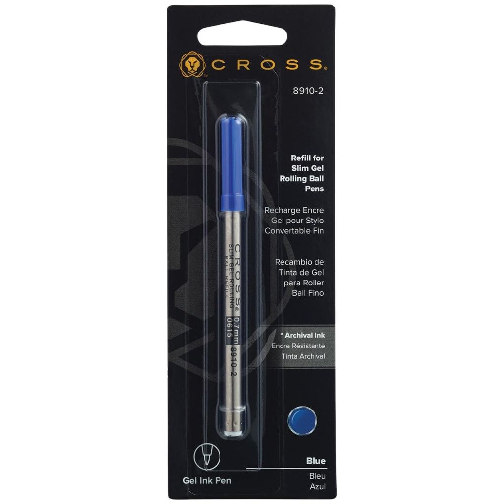 CROSS Gel Rollerball Pen Refill - Blue Slim (0.7MM) - Single Pack