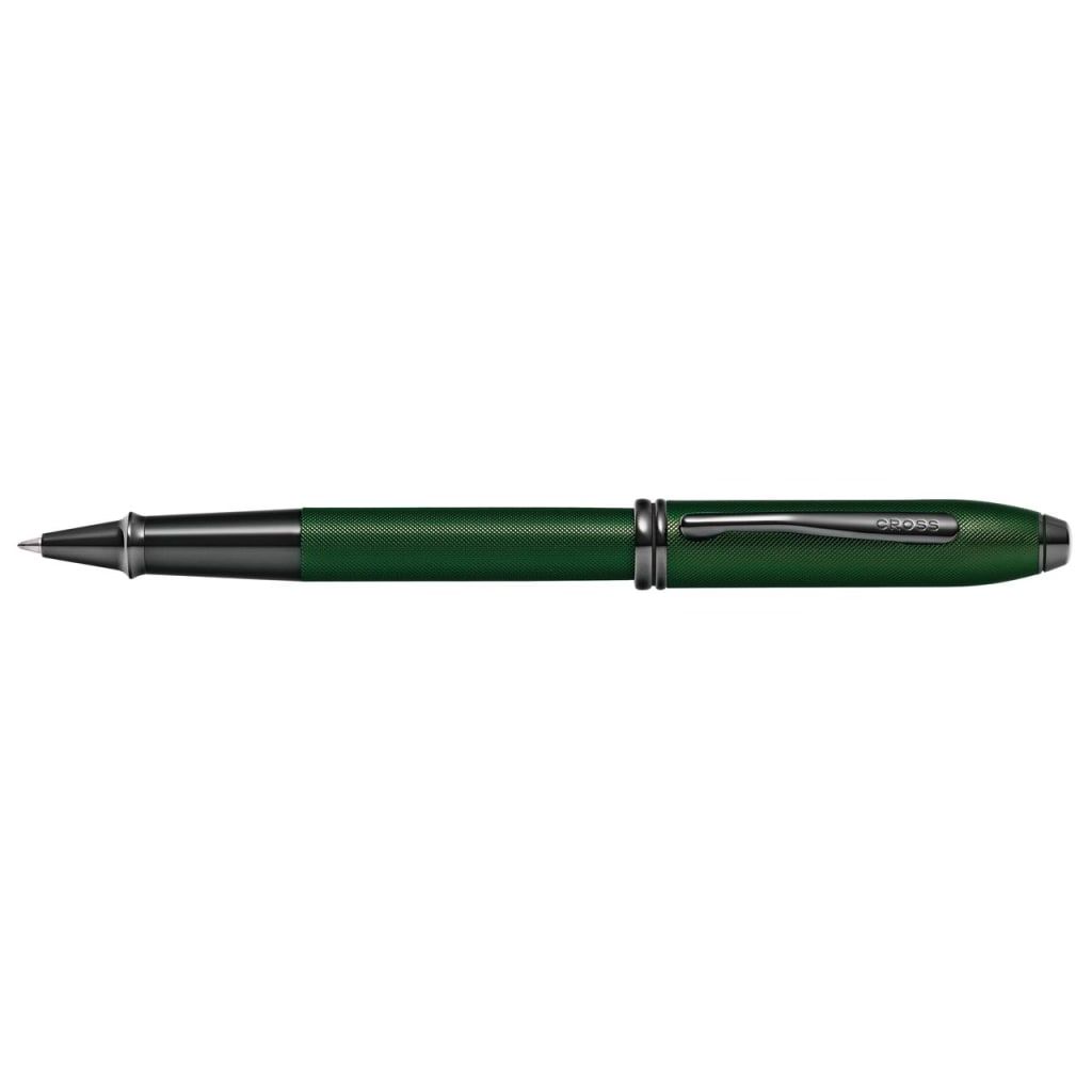 CROSS Townsend® Midnight Green Micro Knurled and Sandblasted Matte Black PVD with Matte Black PVD Appointments Selectip® Rollerball Pen