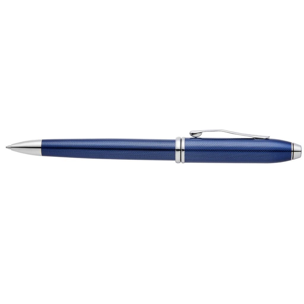 CROSS Townsend® Polished Translucent Cobalt Blue Engraved Diamond Pattern with Polished Chrome Appointments Ballpoint Pen