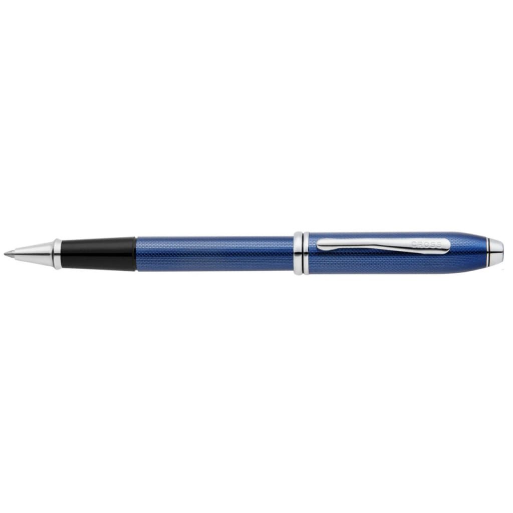 CROSS Townsend® Polished Translucent Cobalt Blue Engraved Diamond Pattern with Polished Chrome Appointments Selectip® Rollerball Pen