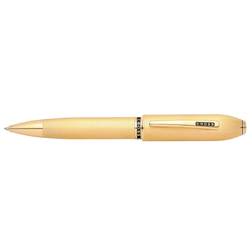 CROSS Townsend® Polished 23KT Gold-plated Engraved Diamond Pattern with 23KT Gold-plated Appointments Ballpoint Pen