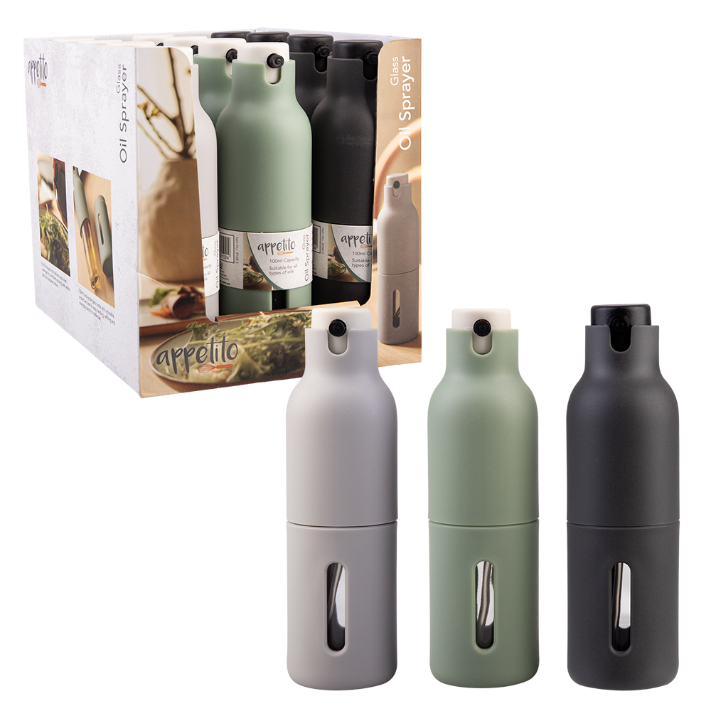 APPETITO Glass Oil Sprayer 100ml - Assorted Colours