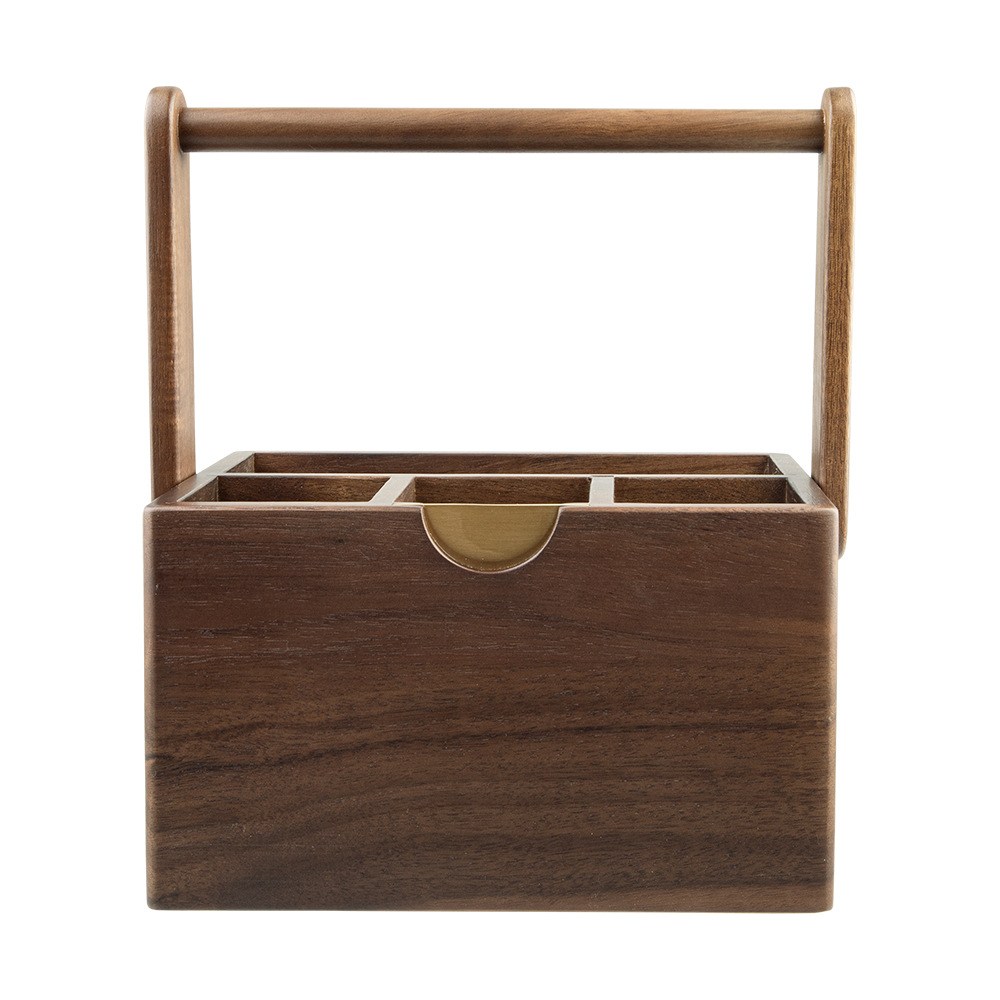 ALFRESCO LANE Acacia Wood Cutlery Caddy