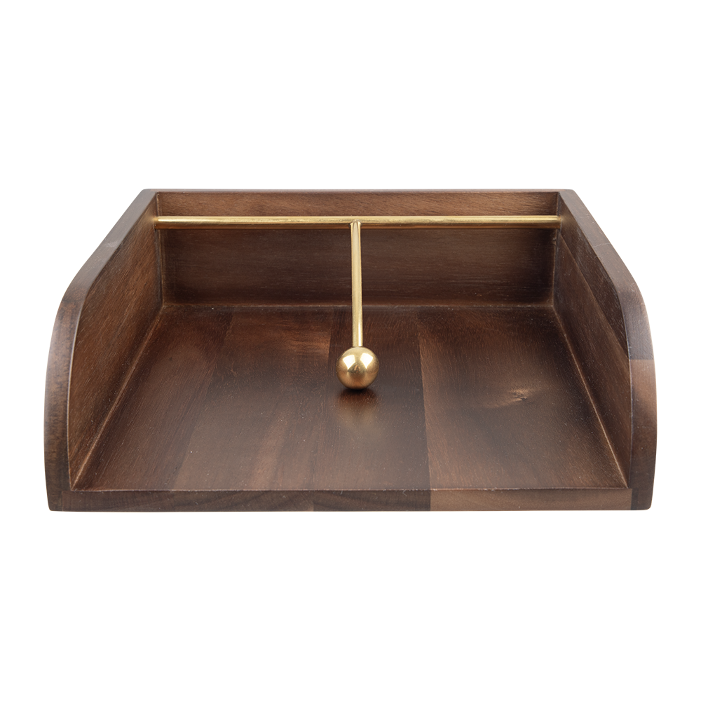 ALFRESCO LANE Acacia Wood Napkin Holder