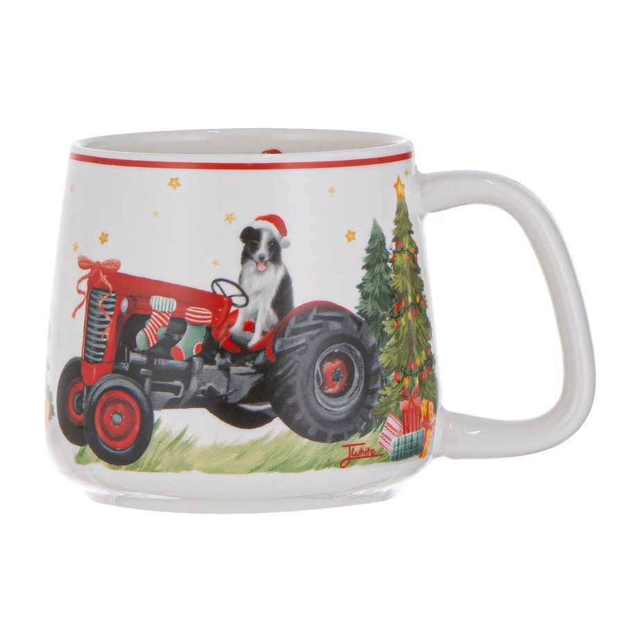 ASHDENE Christmas at the Farm Tractor Driver Mug