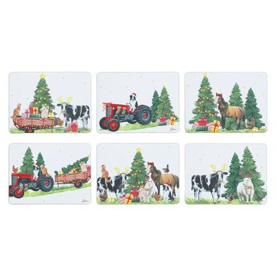 ASHDENE Christmas at the Farm 6pk Placemats