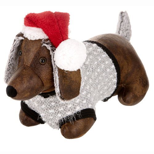 ASHDENE Novelty Christmas Dachshund Doorstop