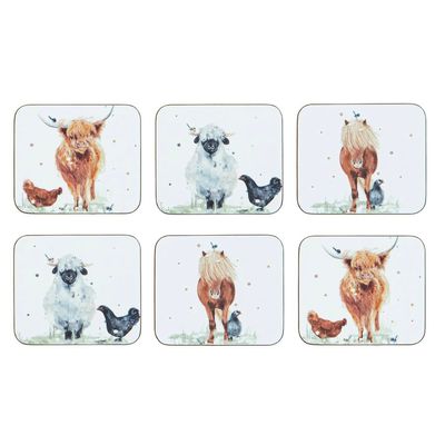 ASHDENE Paddock Pals 6pk Coasters - Assorted