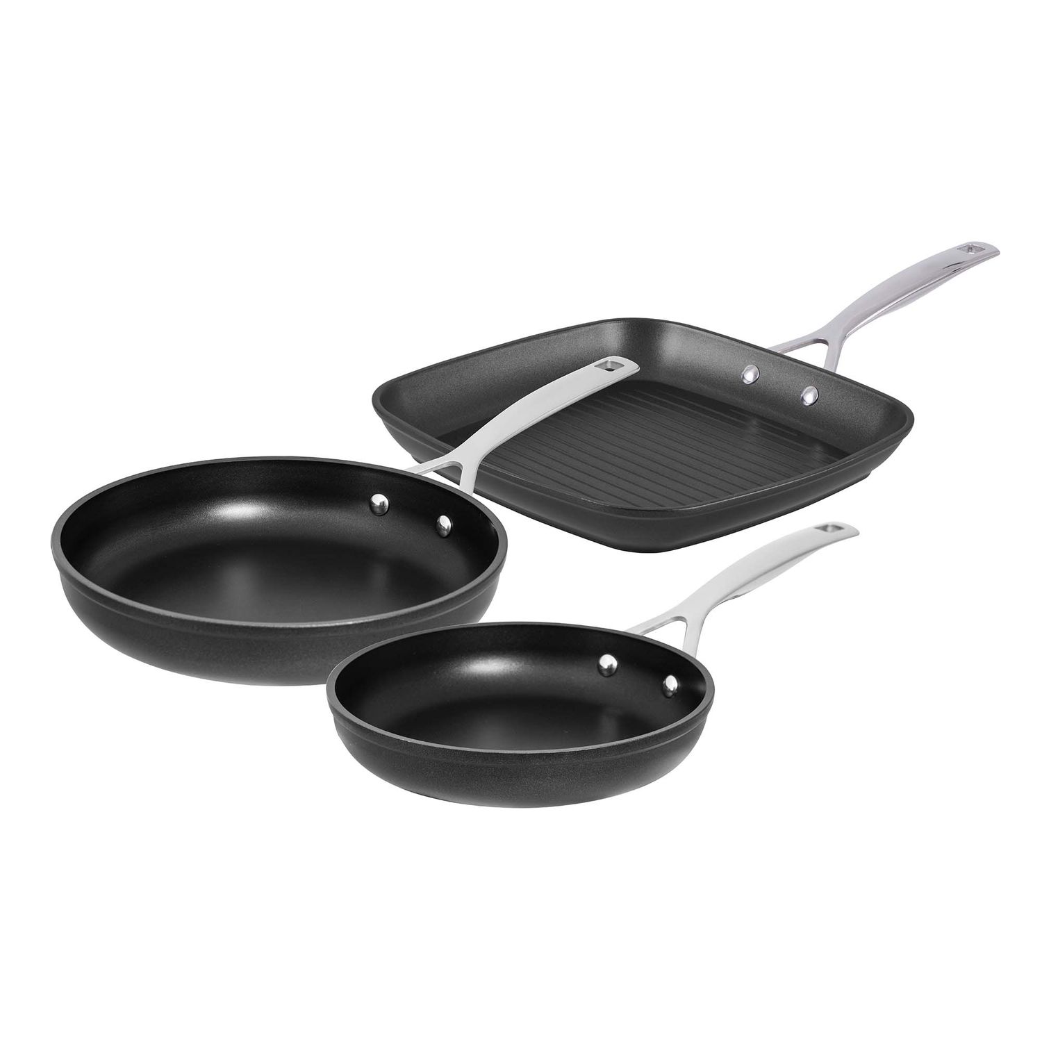 PYROLUX Ignite 3 Piece Fry Pan &amp; Grill Pan Set - 20cm, 28cm &amp; 28cm