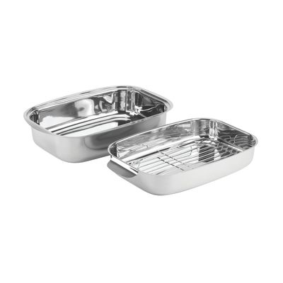 PYROLUX Pyrosteel Double Roaster Set with Rack - 36 x 24cm