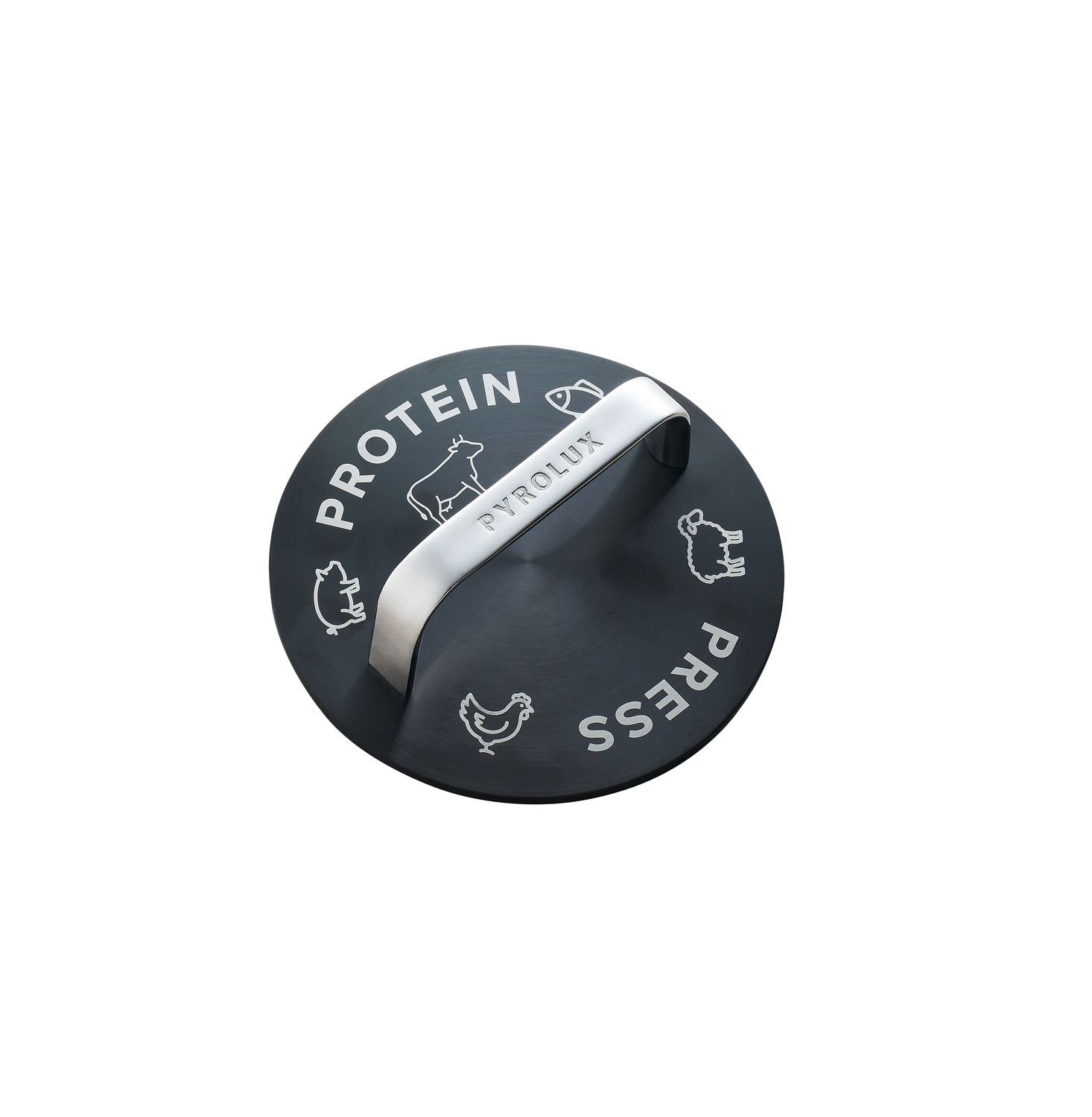PYROLUX Round Protein Press in Black PVD 17cm