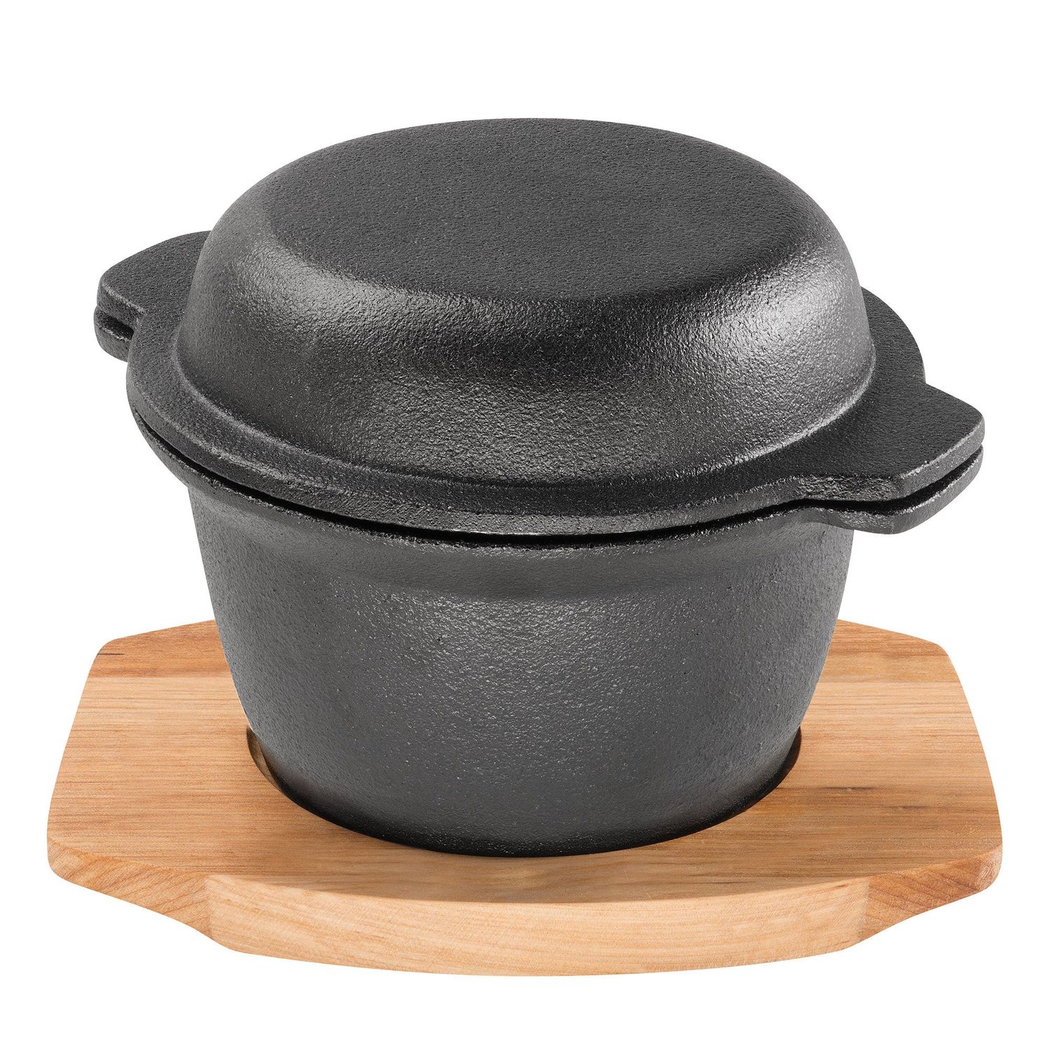 PYROLUX Pyrocast Garlic Pot with Maple Tray - 11.8cm