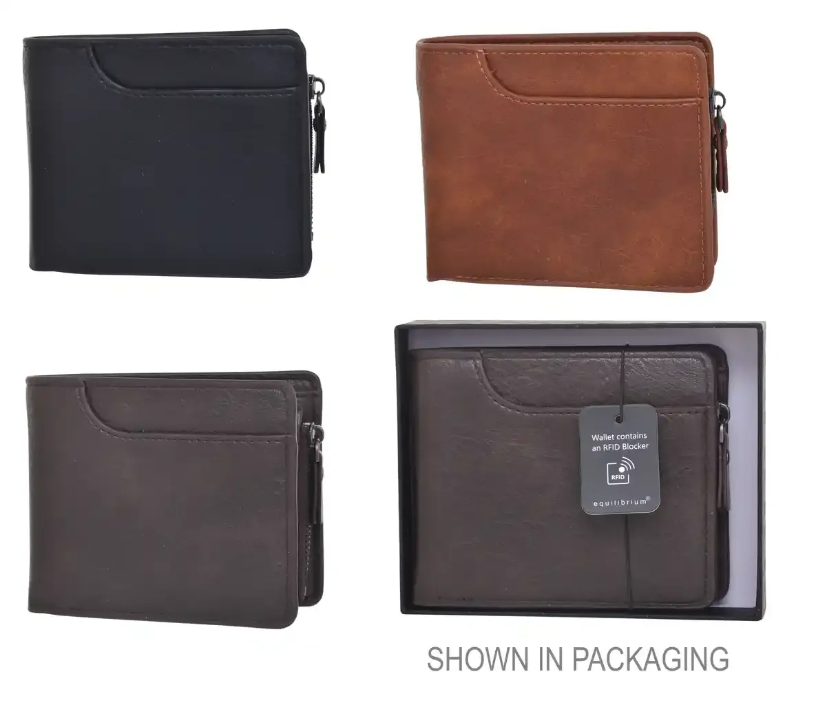EQUILIBRIUM RFID Zip Wallet - Assorted Colours