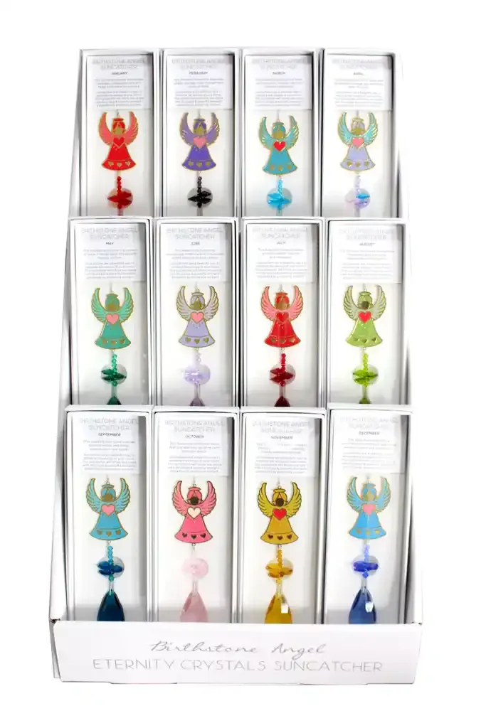 GIBSONS GIFTS Birthstone Angel Suncatcher - Assorted Months