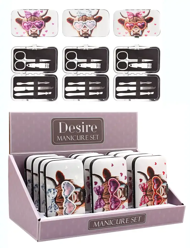 GIBSONS GIFTS Glam Cow Manicure Set - Assorted Designs