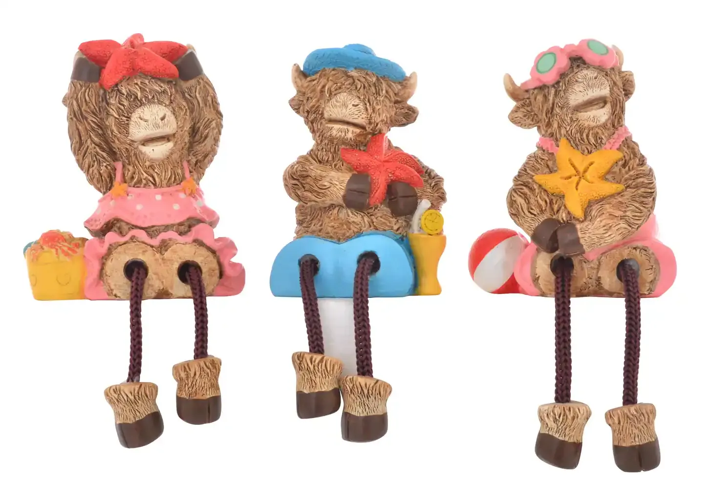GIBSONS GIFTS Beach Highland Cow Dangly Legs - Assorted Designs