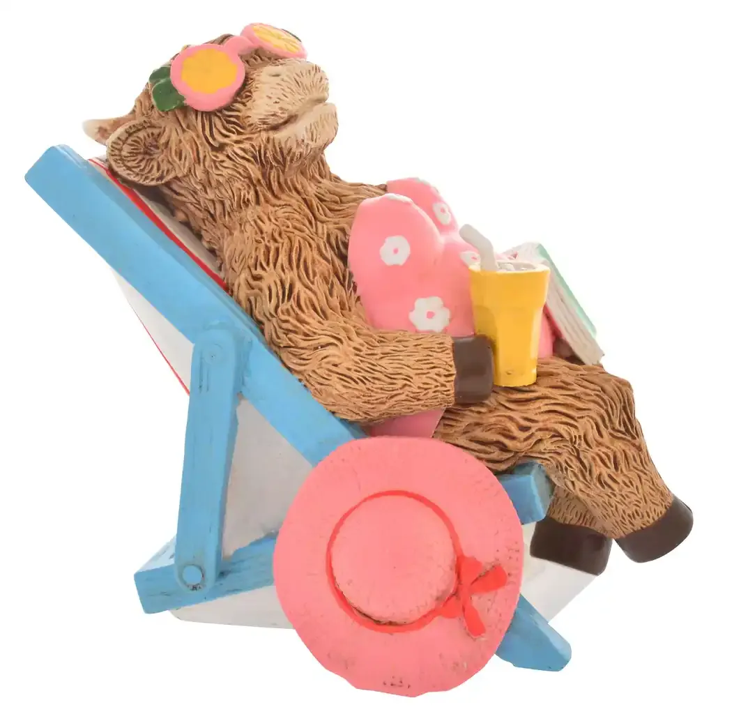 GIBSONS GIFTS Beach Highland Cow Sun Chair