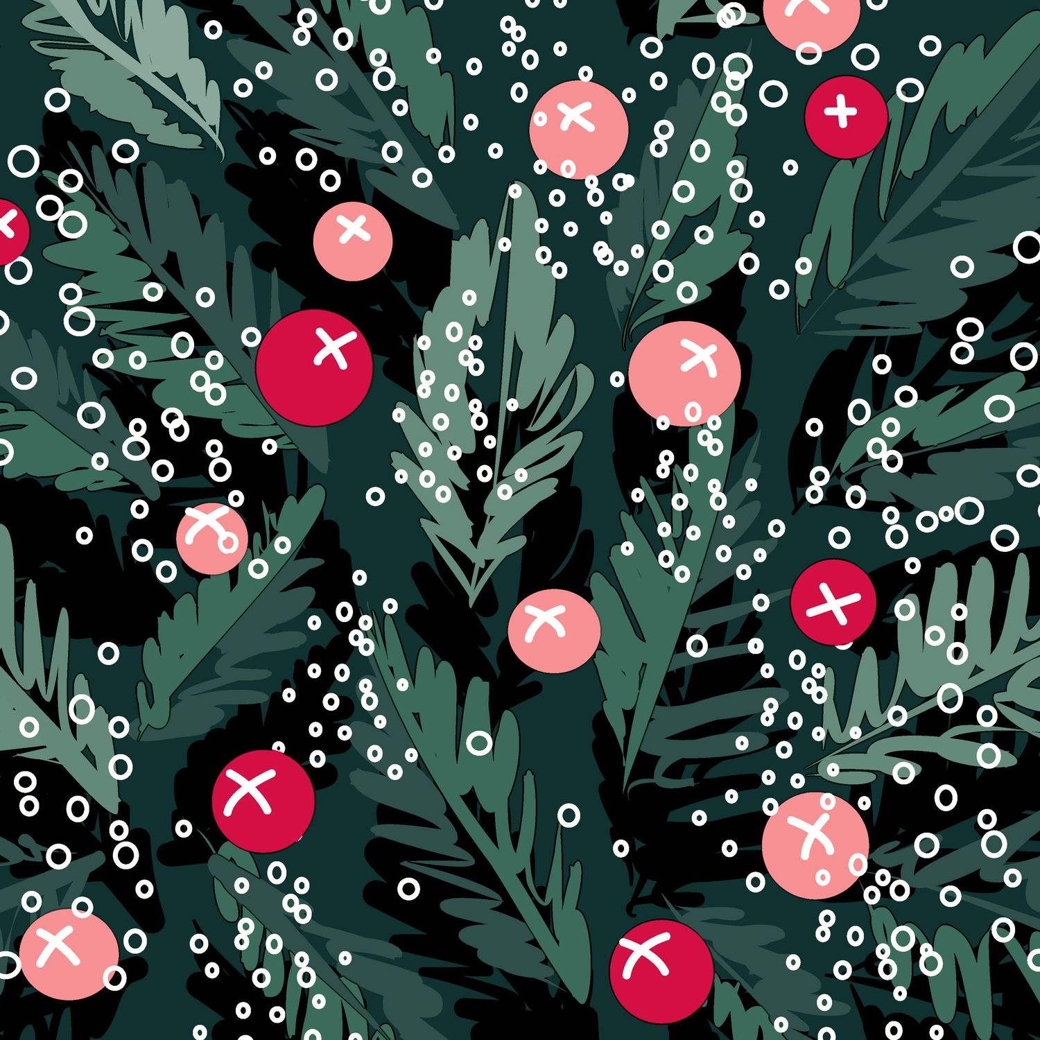 PAPER+DESIGN Luncheon Napkin - Flourish Xmas