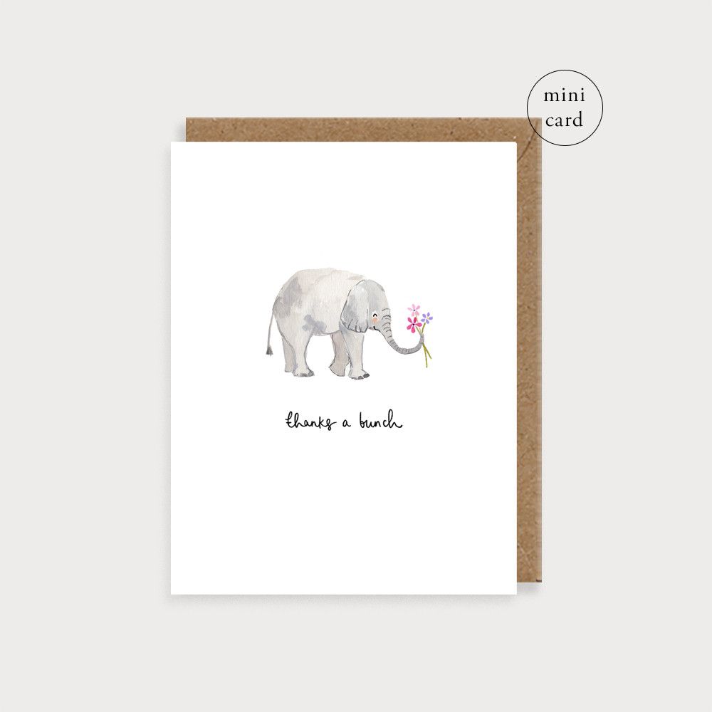 LOUISE MULGREW DESIGNS Small Card TY- Thanks a Bunch Elephant