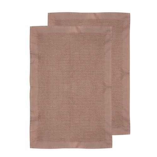 LADELLE Ollie Waffle 2pk Kitchen Towel - Terracotta