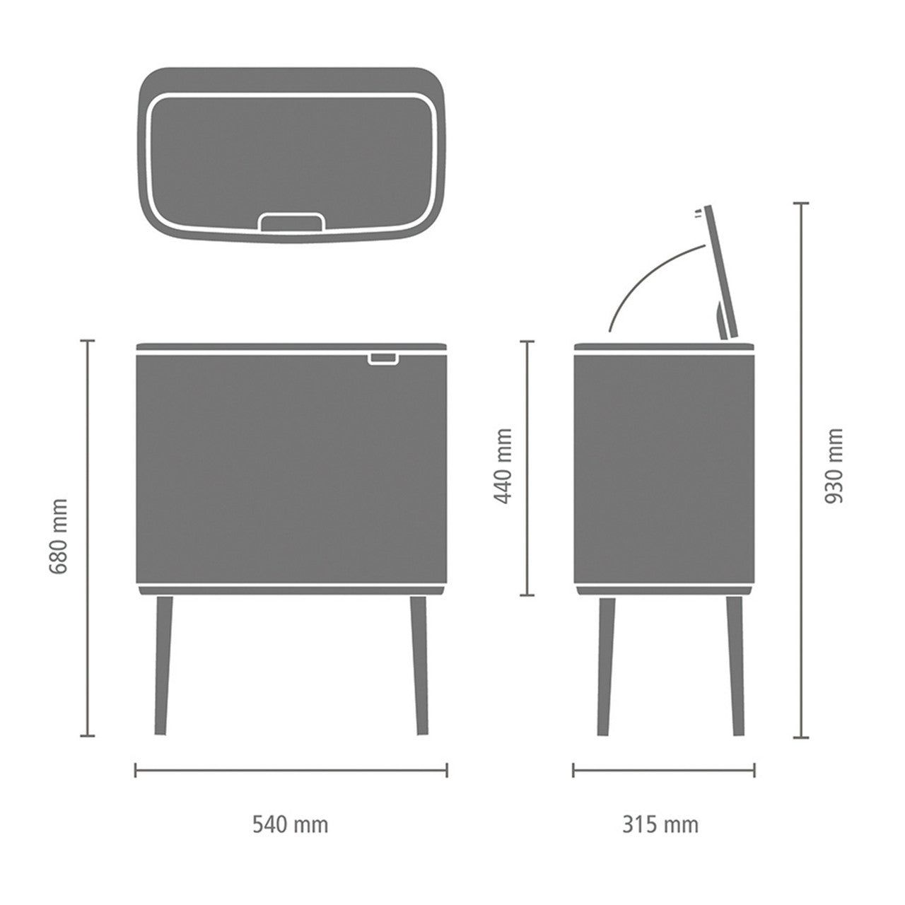 BRABANTIA Bo Touch Bin, 36L - White