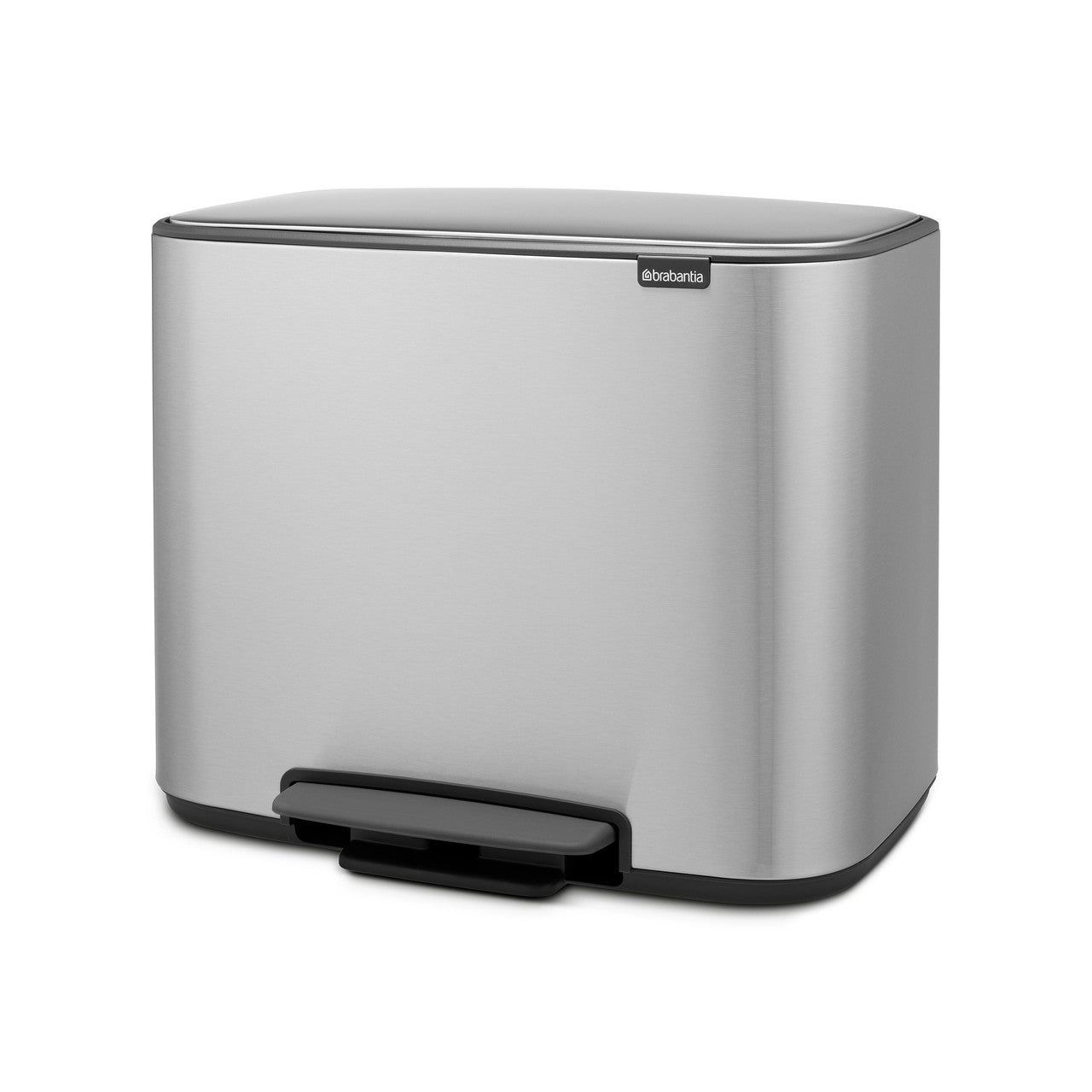 BRABANTIA Bo Pedal Bin, 11 + 23L - Matt Steel Fingerprint Proof